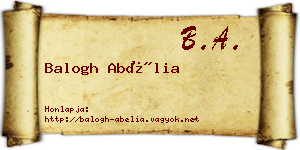 Balogh Abélia névjegykártya
