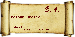 Balogh Abélia névjegykártya